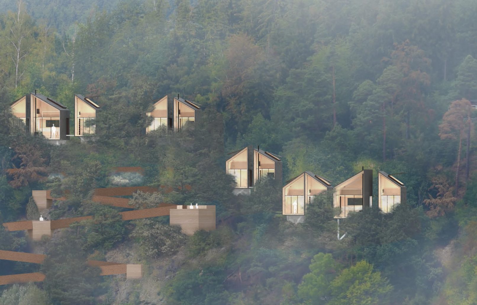 wettbewerb xs ferienhäuser detail waldhäuser