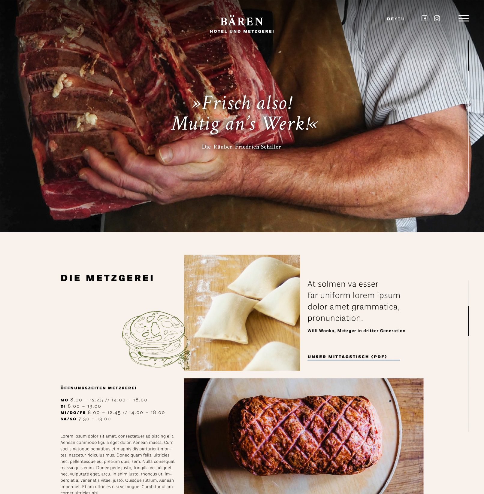 bären hotel & metzgerei webauftritt