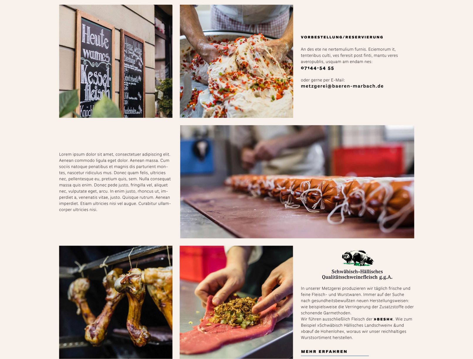 bären hotel & metzgerei webauftritt